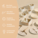 [TRUECOOK OFFICIAL] Induction Non-Stick Eco Ceramic Beige Double Handle Pot (20cm/24cm)