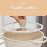 [TRUECOOK OFFICIAL] Induction Non-Stick Eco Ceramic Beige Double Handle Pot (20cm/24cm)