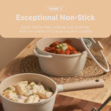 [TRUECOOK OFFICIAL] Induction Non-Stick Eco Ceramic Beige Double Handle Pot (20cm/24cm)