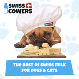 Swisscowers Cheese Bar for Large & Small Dogs - Long Chewing Pleasure, Made with 100% Swiss Milk, Lactose-free, Gluten-Free, No Preservatives, 2 Flavors, 80g